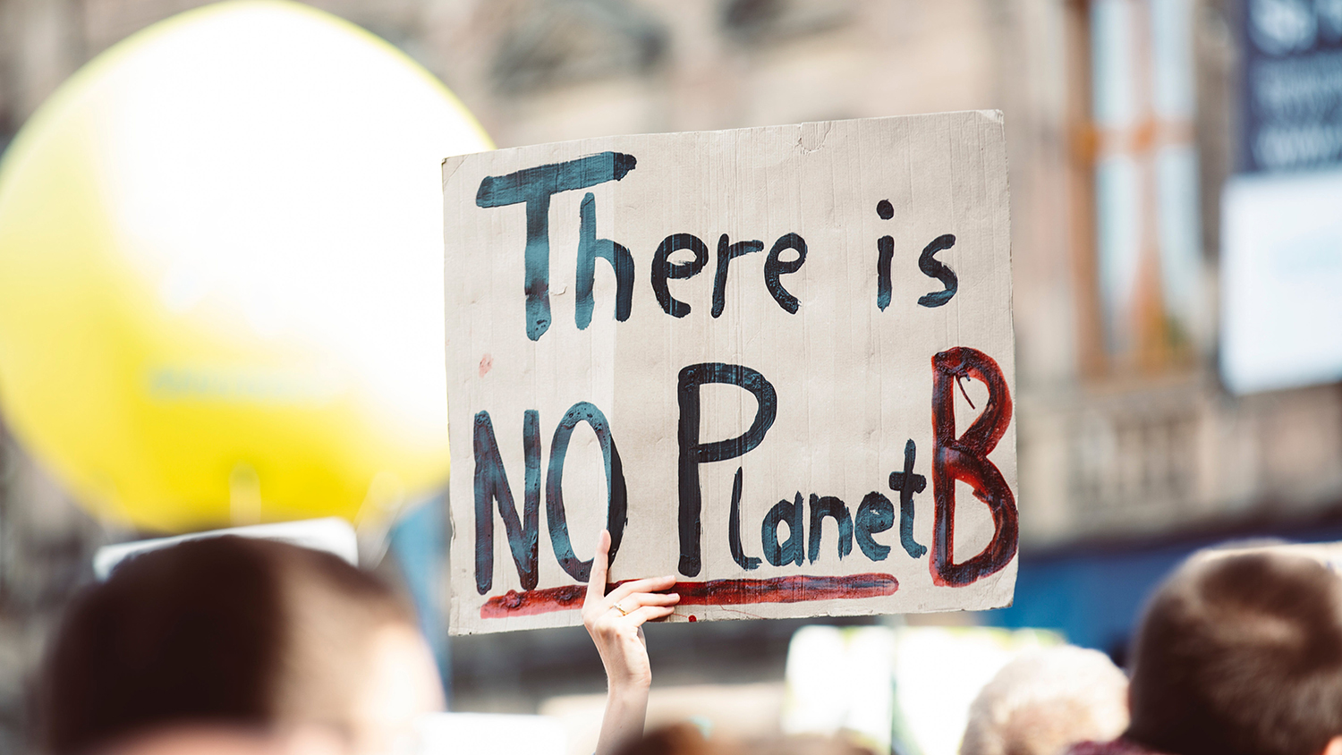 protest banner that reads there is no Planet B