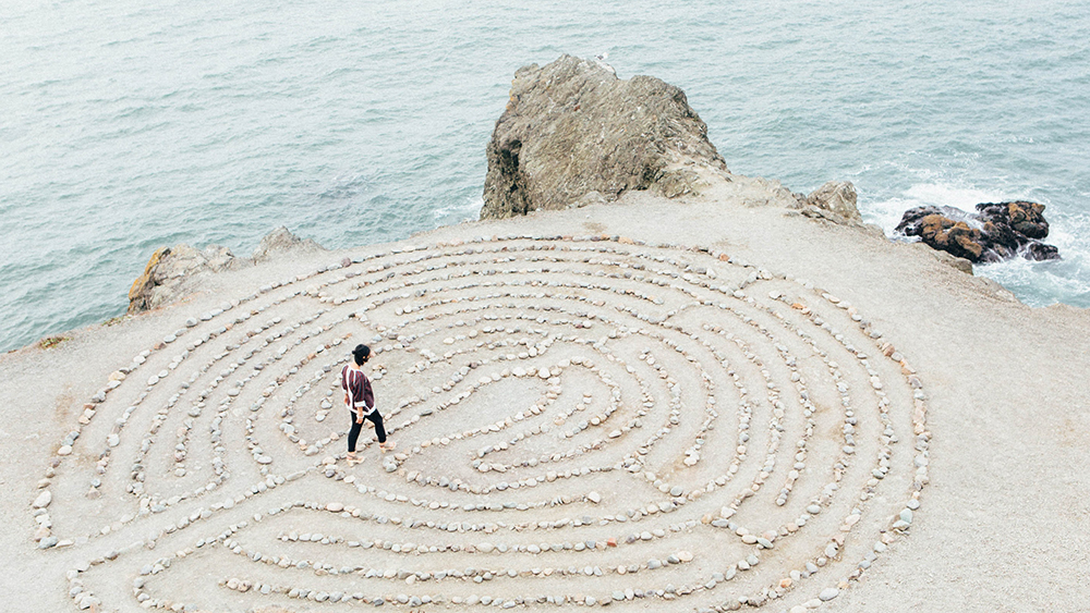 labyrinth by the sea